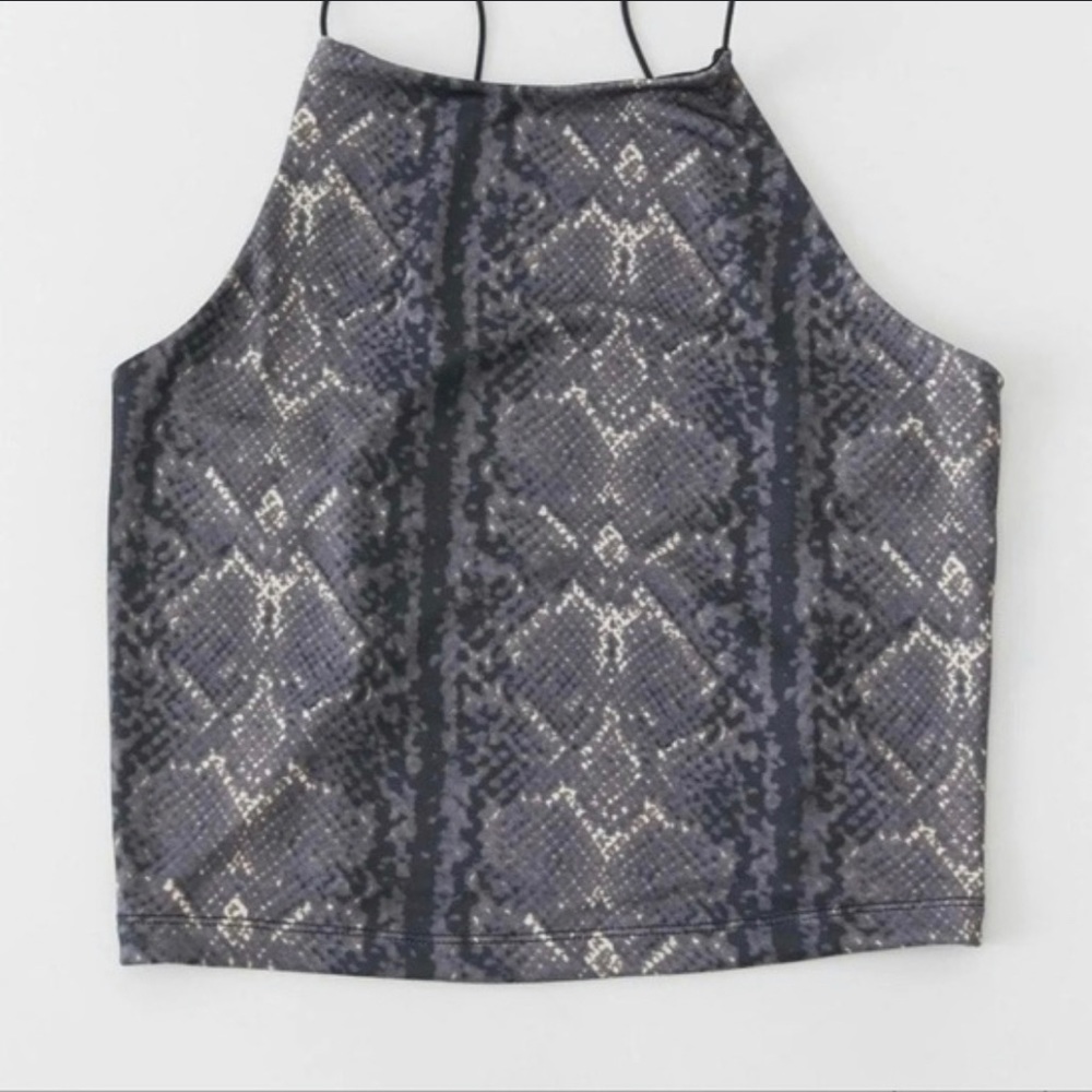 Snake print open back tank